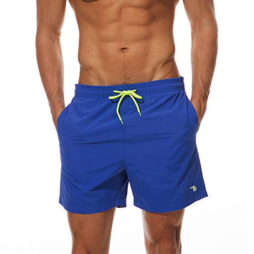 donhobo Badeshorts für Herren Schnelltrocknend Schwimmhose Badehose Jungen Beachshorts Boardshorts Strand Shorts Freizeit Sport Kurz Hose (Dunkelblau, M) von donhobo