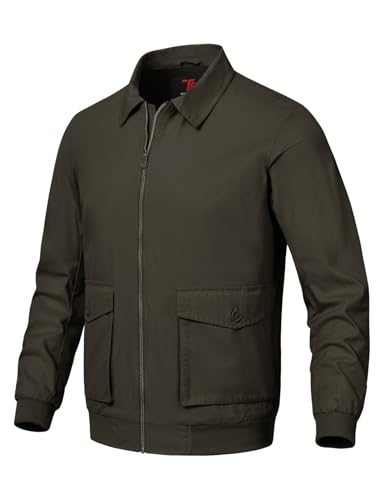 donhobo Bomberjacke Herren Frühling Sommer Fliegerjacke Leichte Arbeitsjacke Army Jacke Blouson Übergangsjacke Männer Windbreaker, Braun, 3XL von donhobo