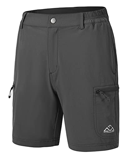 donhobo Damen Leichte Schnelltrocknend Hose Kurz Wanderhose Atmungsaktiv Trekkinghose Multi Taschen Sommer Outdoor Bermuda Shorts (Dunkelgrau, S) von donhobo