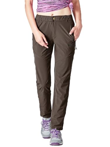 donhobo Damen Outdoor Wanderhose Quick Dry Campinghose Ultraleichter Verschleißfester UV-Schutz Atmungsaktiv Trekkinghose Funktionshose (Braun,M) von donhobo