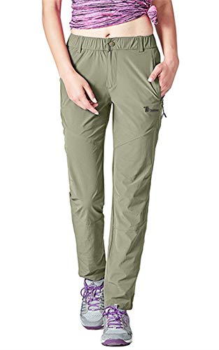 donhobo Damen Outdoor Wanderhose Quick Dry Campinghose Ultraleichter Verschleißfester UV-Schutz Atmungsaktiv Trekkinghose Funktionshose (Grün,3XL) von donhobo