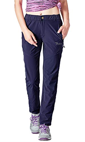 donhobo Damen Outdoor Wanderhose Quick Dry Campinghose Ultraleichter Verschleißfester UV-Schutz Atmungsaktiv Trekkinghose Funktionshose (Marine,3XL) von donhobo