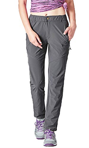 donhobo Damen Outdoorhose Winddicht Wasserdicht Wanderhose Sommer Schnell Trockend Camping Funktionshose Trekkinghose (Dunkelgrau,3XL) von donhobo