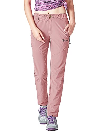 donhobo Damen Outdoorhose Winddicht Wasserdicht Wanderhose Sommer Schnell Trockend Camping Funktionshose Trekkinghose (Rosa, 2XL) von donhobo