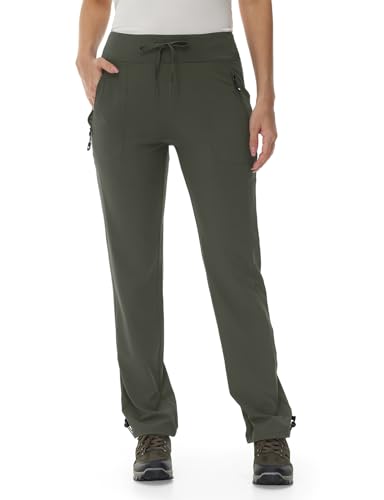 donhobo Damen Wanderhose Leichter Quick Dry Outdoorhose Stretch Trekkinghose Atmungsaktiv Wasserabweisend Funktionshose Jogginghose Armeegrün XXL von donhobo
