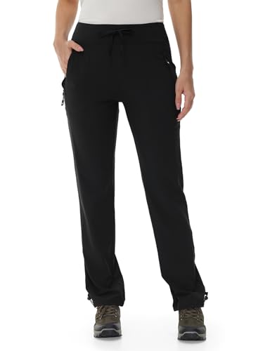 donhobo Damen Wanderhose Leichter Schnelltrocken Outdoorhose Atmungsaktiv UV-Schutz Stretch Trekkinghose Jogginghose Funktionshose, Schwarz, L von donhobo