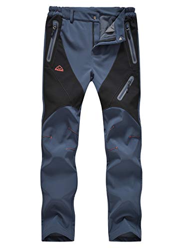 donhobo Damen Wanderhose Wasserdicht Softshellhose Outdoorhose Winddicht Warm Gefüttert Winter Trekkinghose Campinghose Sport Freizeithose Grau XS von donhobo