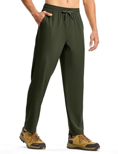 donhobo Herren Outdoorhose Jogginghose UV-Schutz Leichter Trekkinghose Wanderhose Schnelltrocken Wasserdicht Funktionshose Sportlich Freizeit Reise (Armeegrün, S) von donhobo