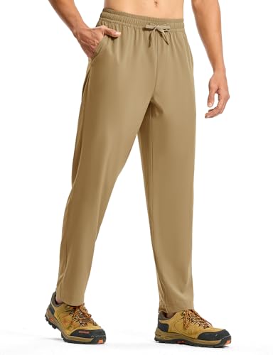 donhobo Herren Outdoorhose Jogginghose UV-Schutz Leichter Trekkinghose Wanderhose Schnelltrocken Wasserdicht Funktionshose Sportlich Freizeit Reise (Khaki, M) von donhobo