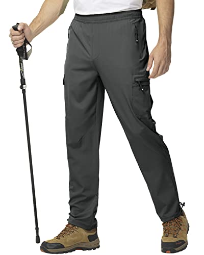 donhobo Herren Outdoorhose Leichter Trekkinghose Wanderhose Schnelltrocken Wasserdicht Atmungsaktiv Freizeit Reise Funktionshose (Dunkelgrau, L) von donhobo