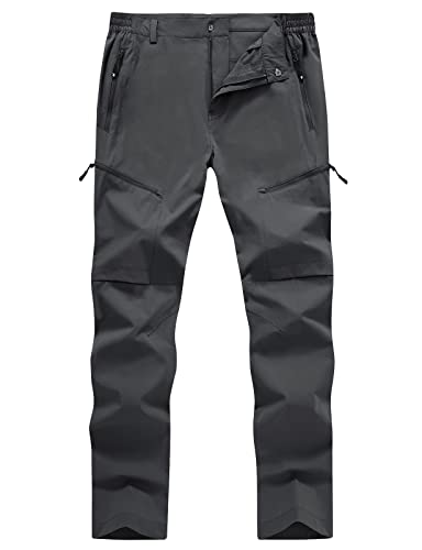 donhobo Herren Outdoorhose Wanderhose Leicht Schnelltrocknend Wasserdicht Stretch Trekkinghose Campinghose Funktionshose Freizeit Kletterhose, Dunkelgrau, 40 von donhobo