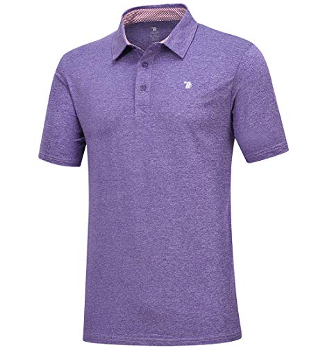 donhobo Herren Poloshirt Kurzarmshirt Performance Polohemd Regular-fit Quick-Dry Golf Polo Shirts (Lila, M) von donhobo