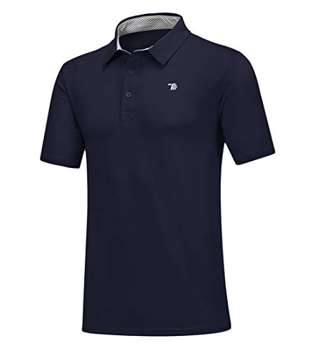 donhobo Herren Poloshirt Kurzarmshirt Performance Polohemd Regular-fit Quick-Dry Golf Polo Shirts (Navy, S) von donhobo