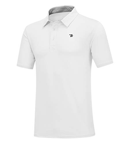 donhobo Herren Poloshirt Polo Polohemd Kurzarmshirt Basic T-Shirt Schnell Trocknend Tennis Golf Sporthemd (Weiß, 2XL) von donhobo