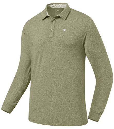 donhobo Herren Poloshirts Gefütterte Langarm T-Shirt Polokragen Pullover Warm Atmungsaktiv Herbst Winter Freizeit Golf Polos Sweatshirt Grün XL von donhobo