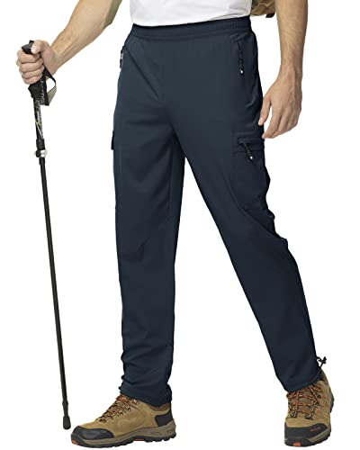 donhobo Herren Wanderhose Atmungsaktiv Wasserdicht Leichte Softshellhose Outdoor Funktionshose Trekkinghose Schnell Trockend Track Pants (Marine, XXL) von donhobo