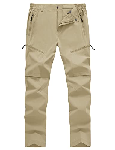 donhobo Herren Wanderhose Schnell Trockend Atmungsaktiv Outdoor Angeln Hose Sommer Freizeithose Wasserdicht Winddicht Funktionshose Trekkinghose, Hellkhaki, 36 von donhobo