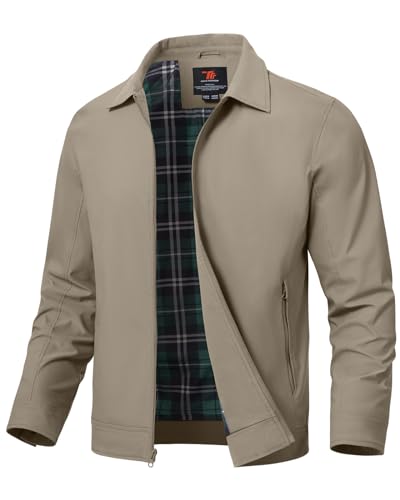 donhobo Jacke Herren Dünne Leicht Übergangsjacke Sommer Herbst Bomber Outdoorjacke Männer Bomberjacke Arbeitsjacke Übergang Frühlingsjacke, Khaki, M von donhobo