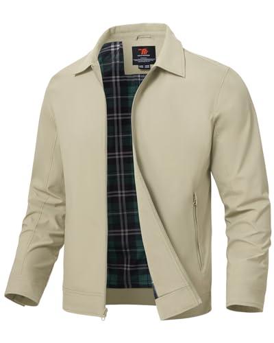 donhobo Jacke Herren Übergangsjacke Leicht Herrenjacke Sportlich Militär Jacken Sommer Herbstjacke Armee Jacke Freizeit Outdoor, Helles Khaki, XXL von donhobo