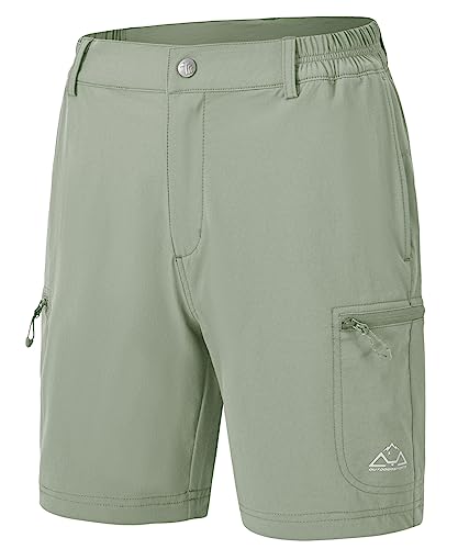 donhobo Kurze Hose Damen Outdoor Shorts Wanderhose Sommer Hosen Laufhose Sporthose Trainingshose für Wandern, Camping, Reisen (Grün, M) von donhobo