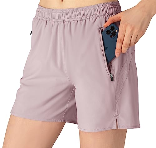 donhobo Kurze Hose Damen Shorts Sommer Hosen Laufhose Kurz Trainingshose Laufshorts Women Sportshorts (Rosa Lila, L) von donhobo