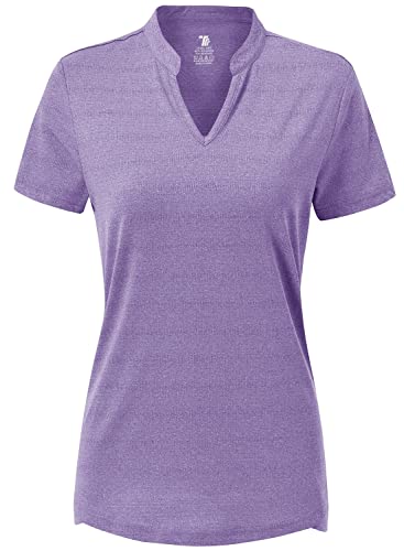 donhobo Sport T-Shirt Damen Kurzarm Laufshirt Leichte Atmungsaktive Fitness Gym Shirt Schnell Trockened Sportshirt Training Jogging Yoga Top (Lila, L) von donhobo