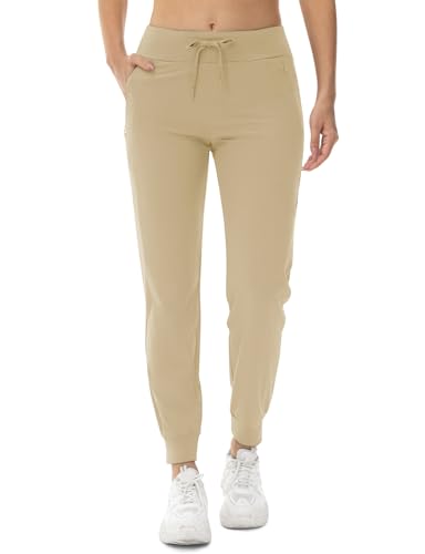 donhobo Damen Outdoorhose Jogginghose Leichter Trekkinghose Wanderhose Schnelltrocken UV-Schutz Sommerhose für Sportlich Freizeit Reise, Khaki, XS von donhobo