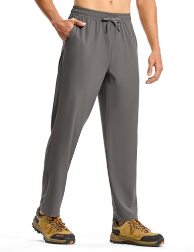 donhobo Wanderhose Herren Leichter Quick Dry 3 Taschen Outdoorhose Wasserabweisend Atmungsaktiv UV-Schutz Camping Trekkinghose Funktionshose Jogginghose (Dunkelgrau, L) von donhobo