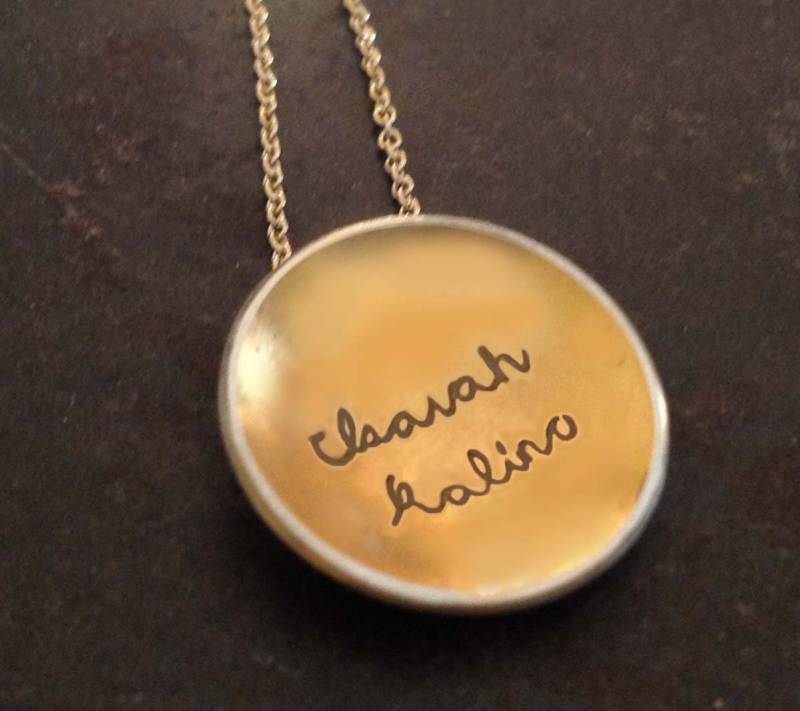 Ausverkauft. Benachrichtige Mich Per E-Mail, Wenn Der Artikel Wieder Verfügbar Ist. Mixed Metal Kinder Unterschriften Tatsächliche Handschrift von donnaOdesigns