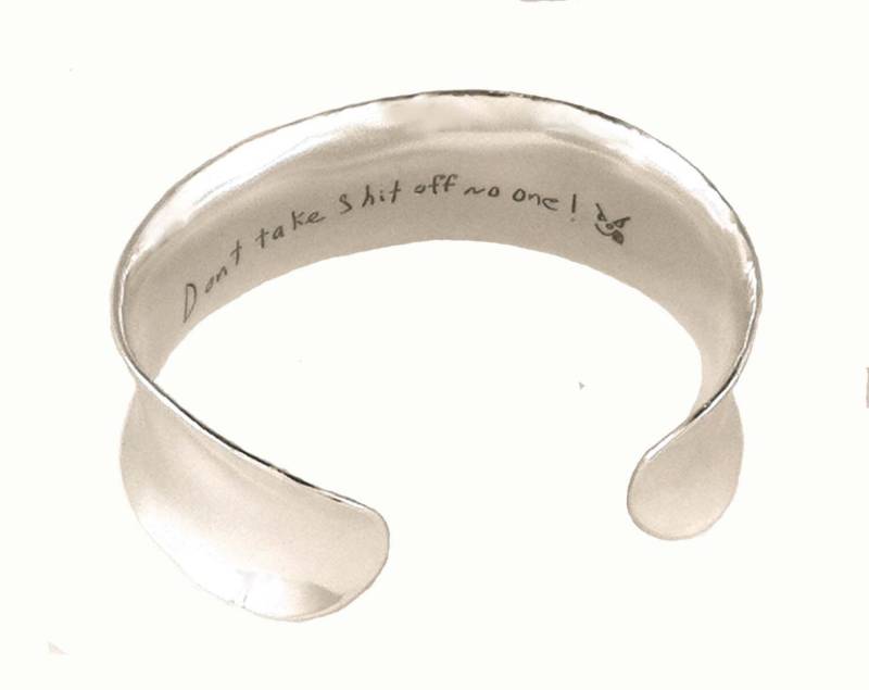 Ausverkauft. Erhalten Sie Eine E-Mail-Benachrichtigung, Wenn Es Wieder Verfügbar Ist. 2-Seitiges Sterling-Manschettenarmband Mit Tatsächlicher von donnaOdesigns