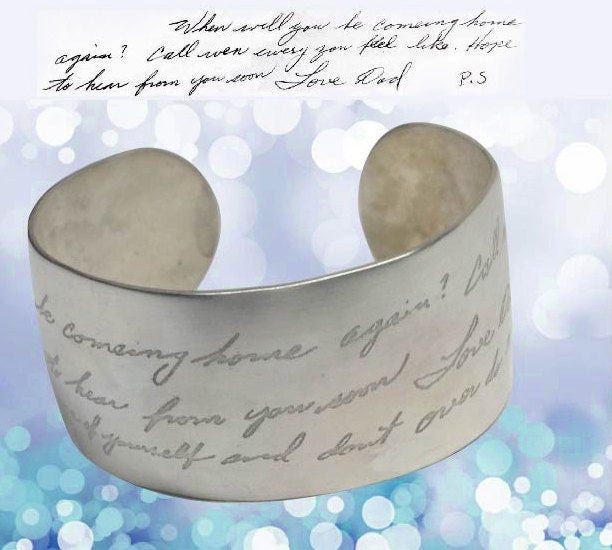 Ausverkauft. Erhalten Sie Eine E-Mail-Benachrichtigung, Wenn Es Wieder Verfügbar Ist. Echtes Handschrift-Armband/Gedenkstück/Signatur-Armband/ Von von donnaOdesigns