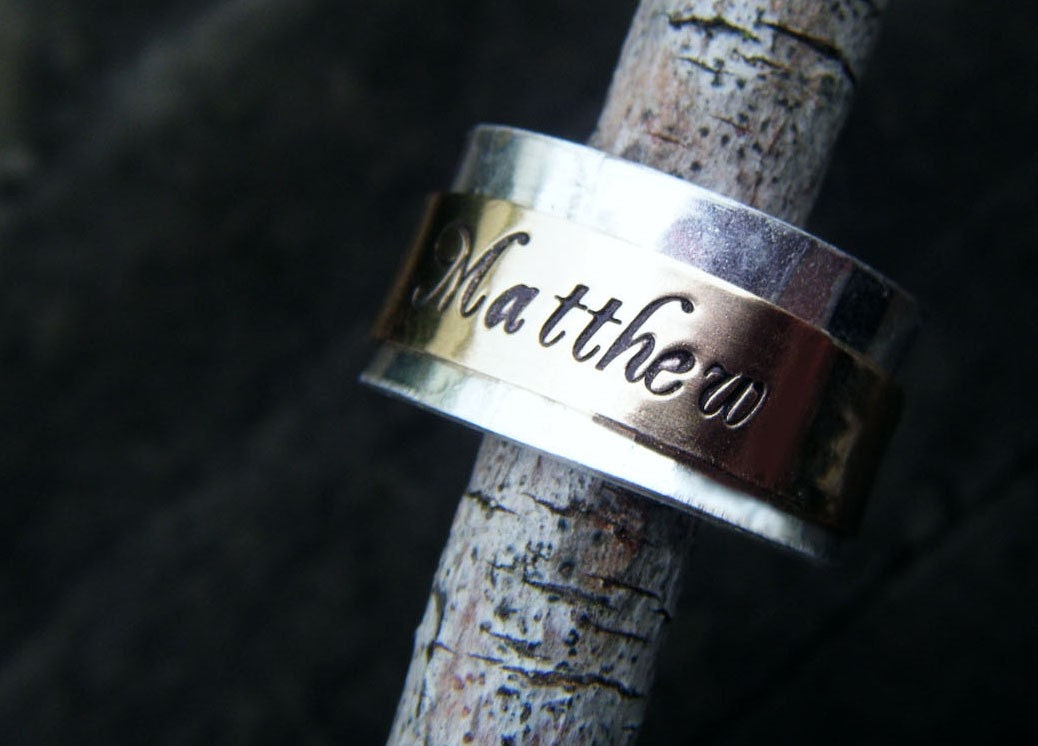 Sag Es Auf Eine Hand Gestempelt Sterling 14Kt Gold Spinner Ring von donnaOdesigns