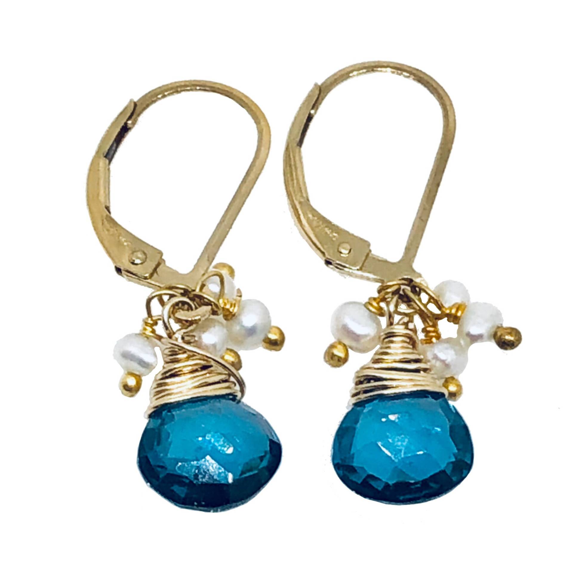 Tiefblauer Kyanit Teardrop Perlen Brisur Ohrringe Boho Minimalist Schmuck von donnaOdesigns