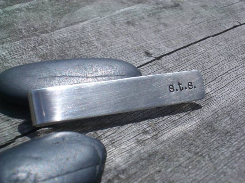 sterling Tie Bar Personalisierte Vorder - Und Rückseite Vater Bräutigam Groomsmen Geschenk von donnaOdesigns