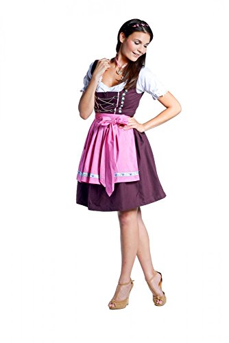 donnerlittchen! Mini-Dirndl Mia Braun mit schöner Stickerei inklusive Bluse und Schürze 32-48 Tracht, Größe:44 von donnerlittchen!