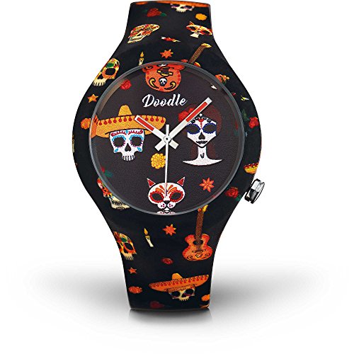 Doodle Armbanduhr Calaveras Mood DOSK005 mit Silikonarmband von Doodle