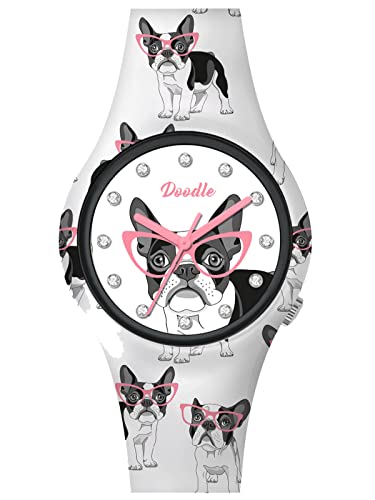 Doodle Watch Damenuhr Graphics Mood Bulldog mit Silikonband 35 MM DO35024 von Doodle Watch