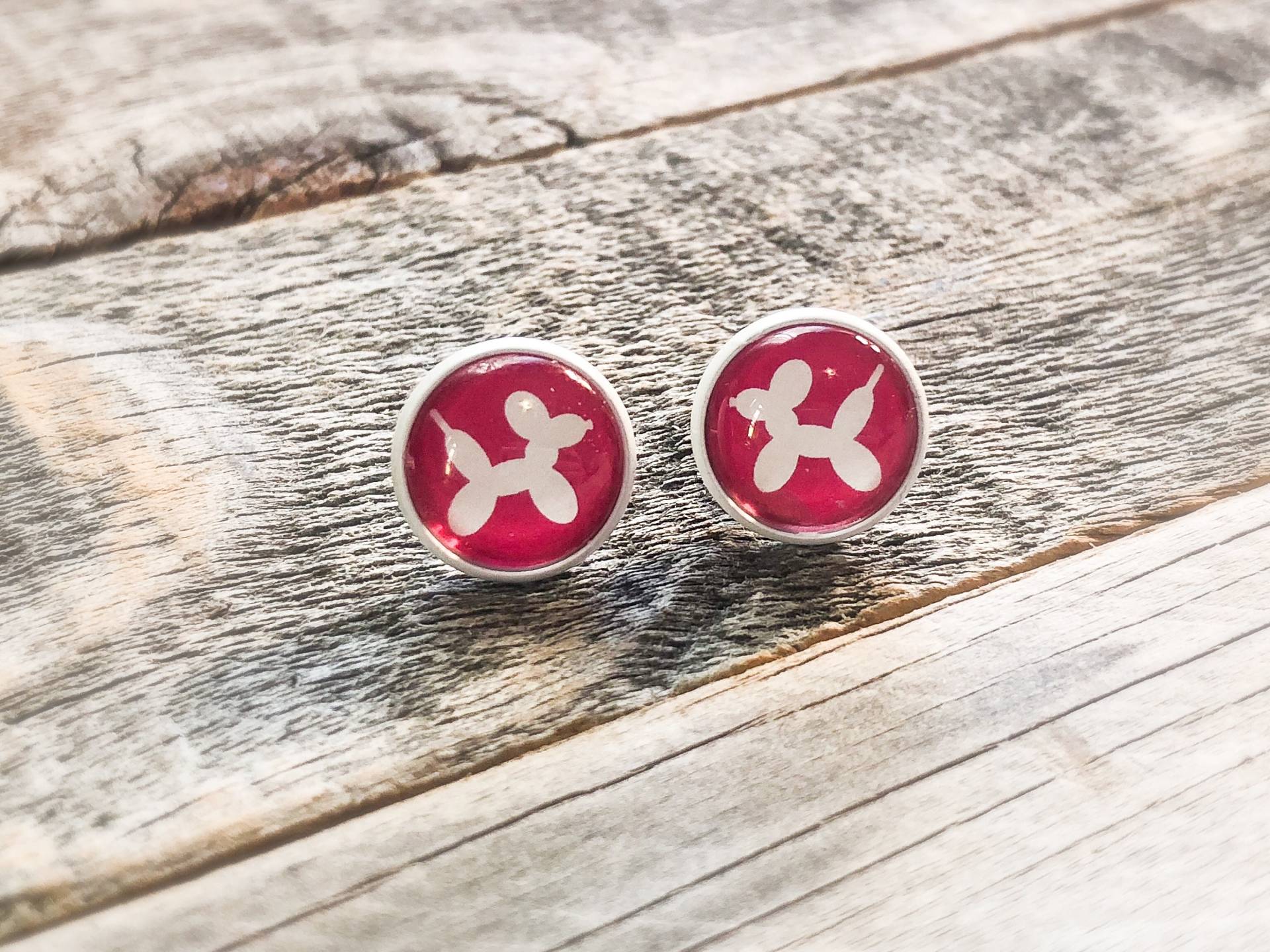 Ballon Hund 12mm Ohrstecker von doodleandluludesigns