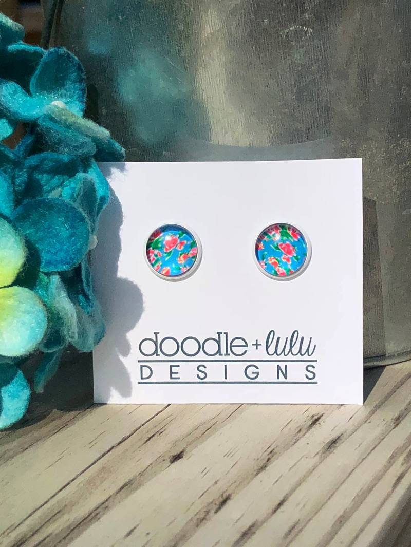 Blaue Lagunen Ohrstecker von doodleandluludesigns