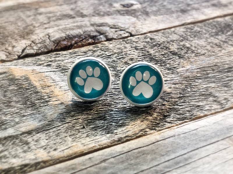 Herzpfote 12mm Ohrstecker von doodleandluludesigns