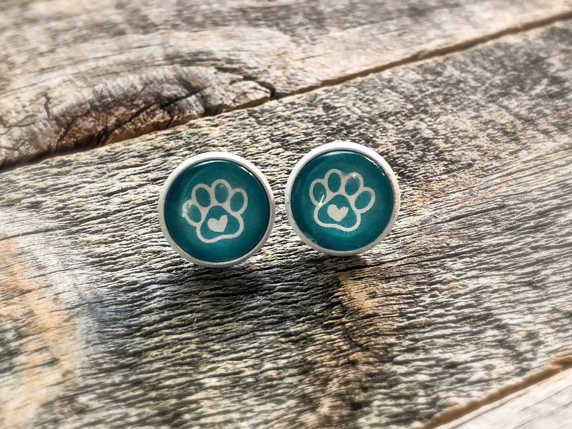 Pfotenliebe 12mm Ohrstecker von doodleandluludesigns