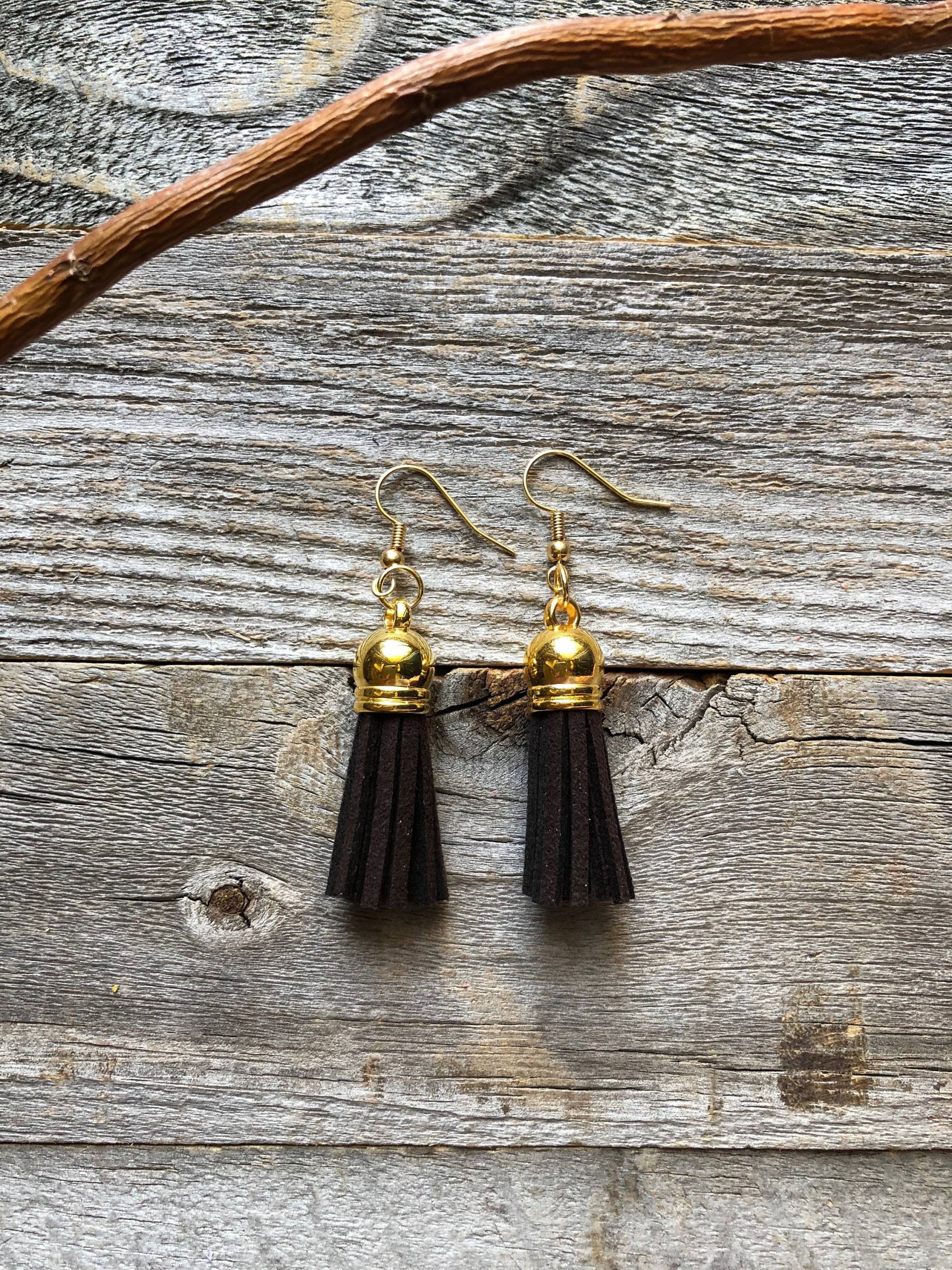 Vergoldete Quasten Ohrringe von doodleandluludesigns