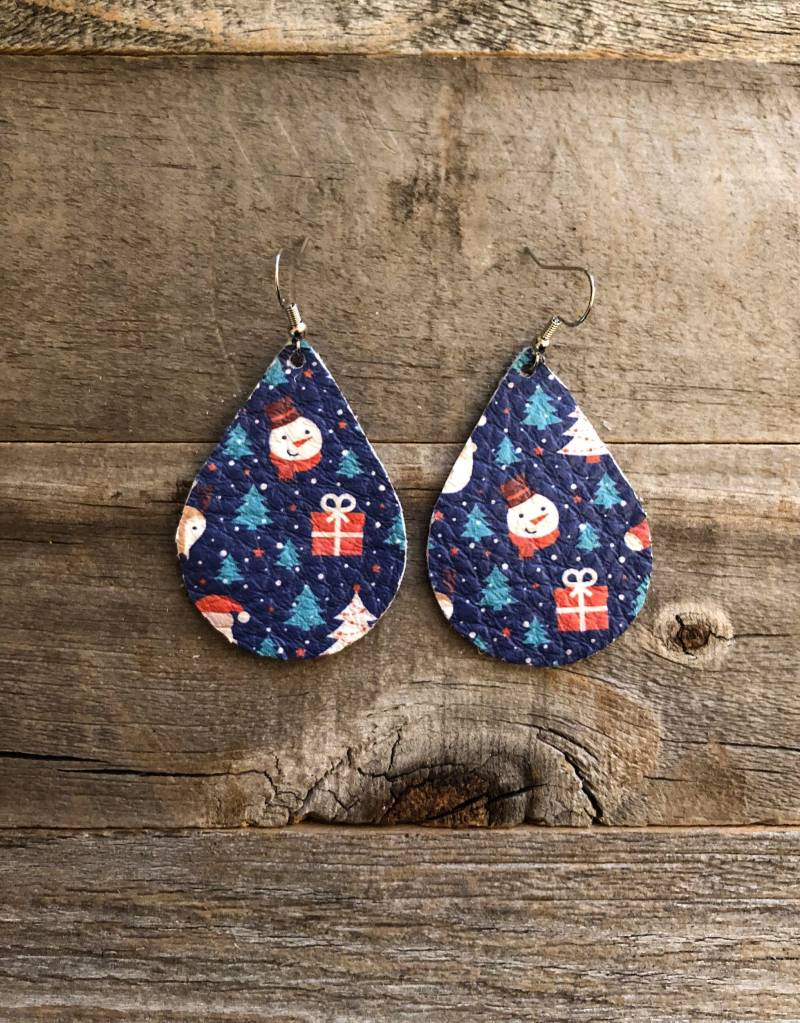 Weihnachtsabend Leder Ohrringe von doodleandluludesigns