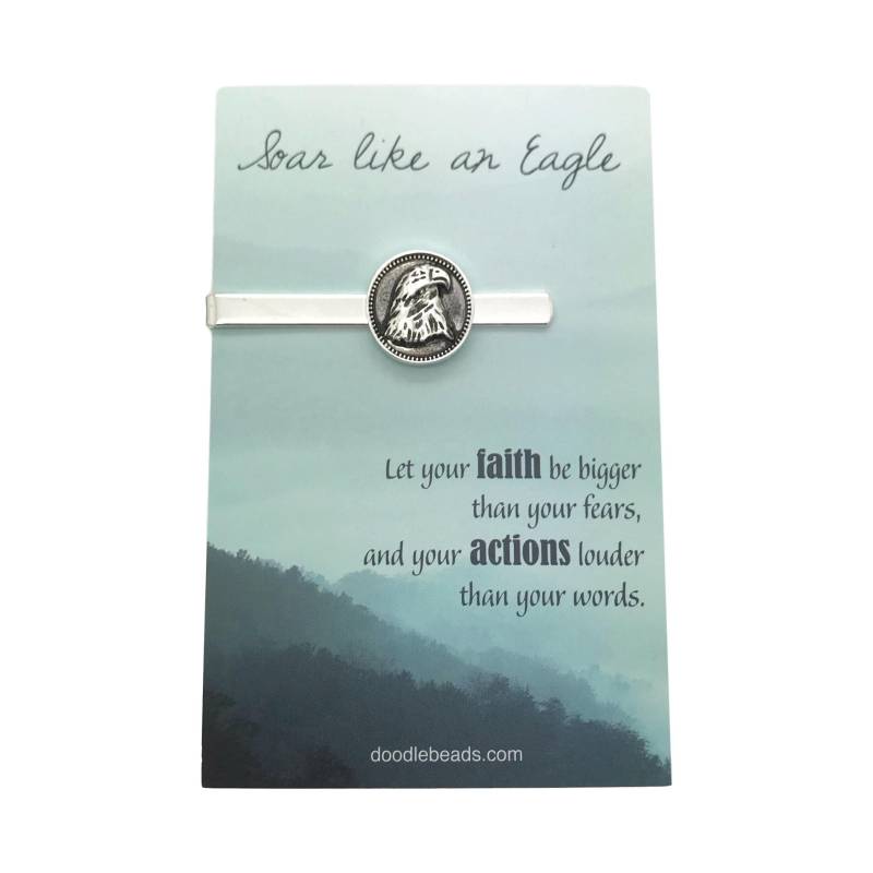Adlerkopf Krawattennadel, Adler Späher Geschenk, Abschlussgeschenk, Krawattenklammer Mit Karte Oder in Geschenkbox, Religiöser Glaube Über Angst von doodlebead