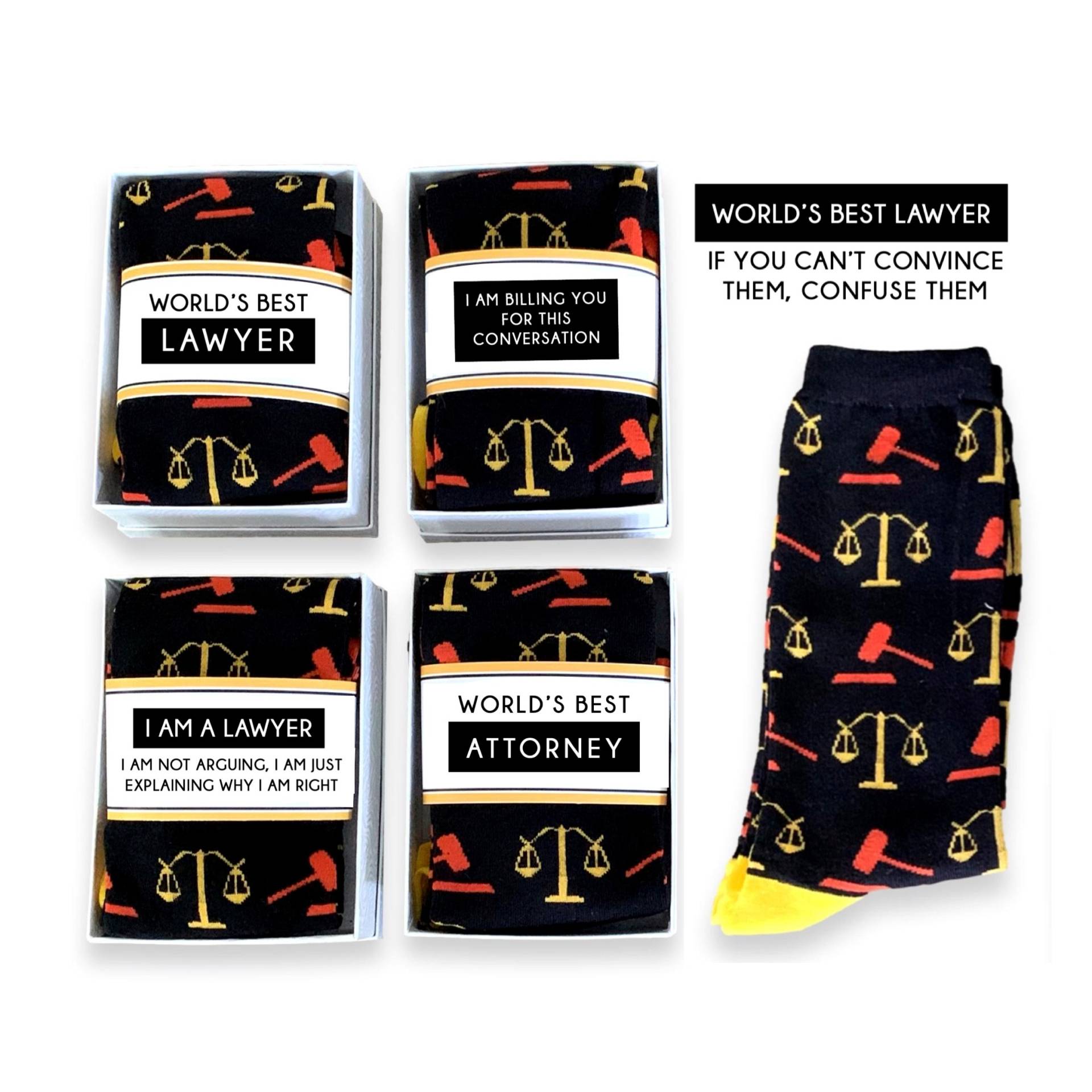 Geschenke Für Kanzleien, Lustige Rechtsanwälte Männer, Frauen, Attorney Danke, Neuheit Law & Order Socken Sie Und Ihn, Die Besten Lawyer-Socken von doodlebead