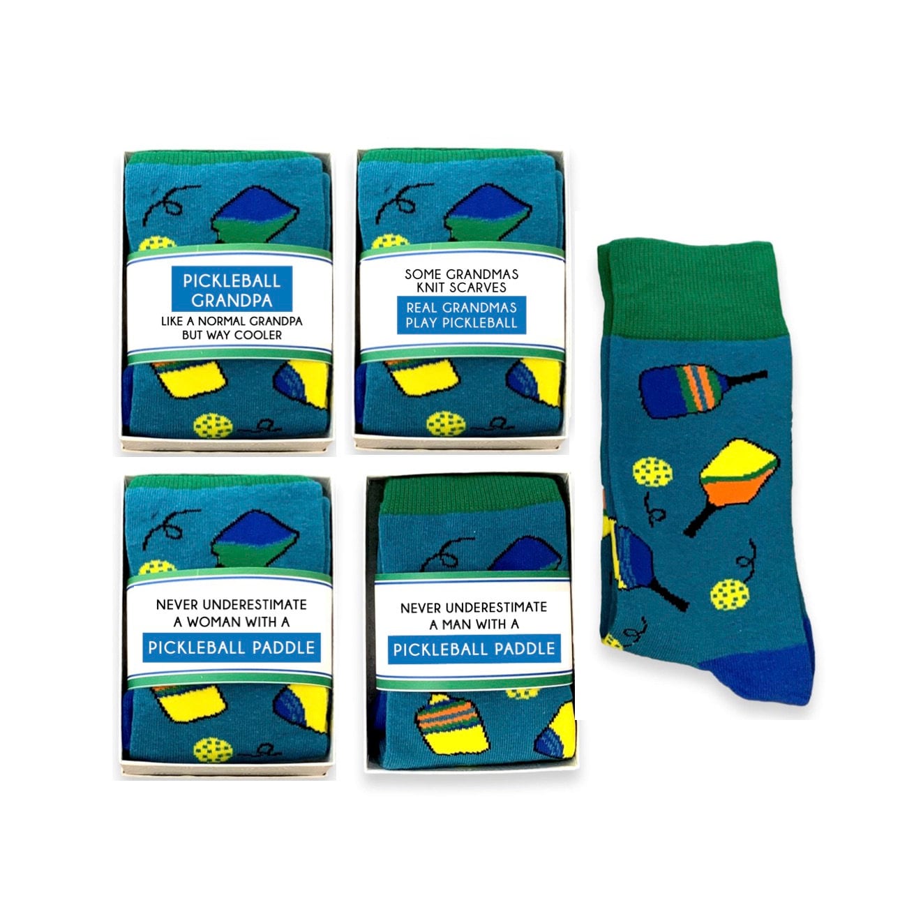 Pickleball-Geschenke Für Opa, Oma, Lustige Neuheit-Pickleball-Socken Männer Oder Frauen, Sockenverpackung Und Geschenkboxverpackung von doodlebead