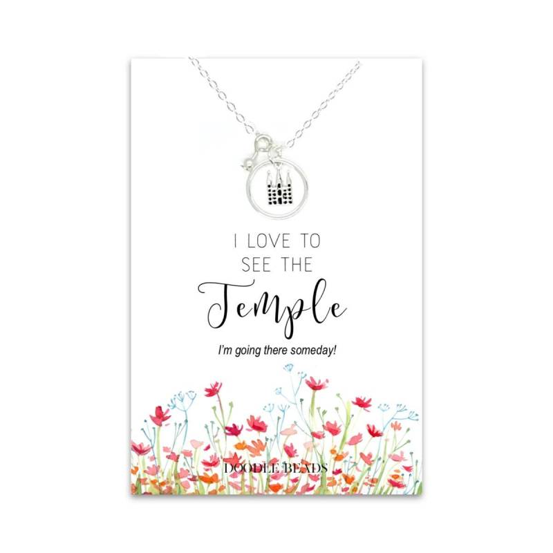 Salt Lake Temple Charm Halskette Mit Karte, Slc in Silber Oder Gold, Lds Geschenke Für Frauen, Mädchen, Yw von doodlebead
