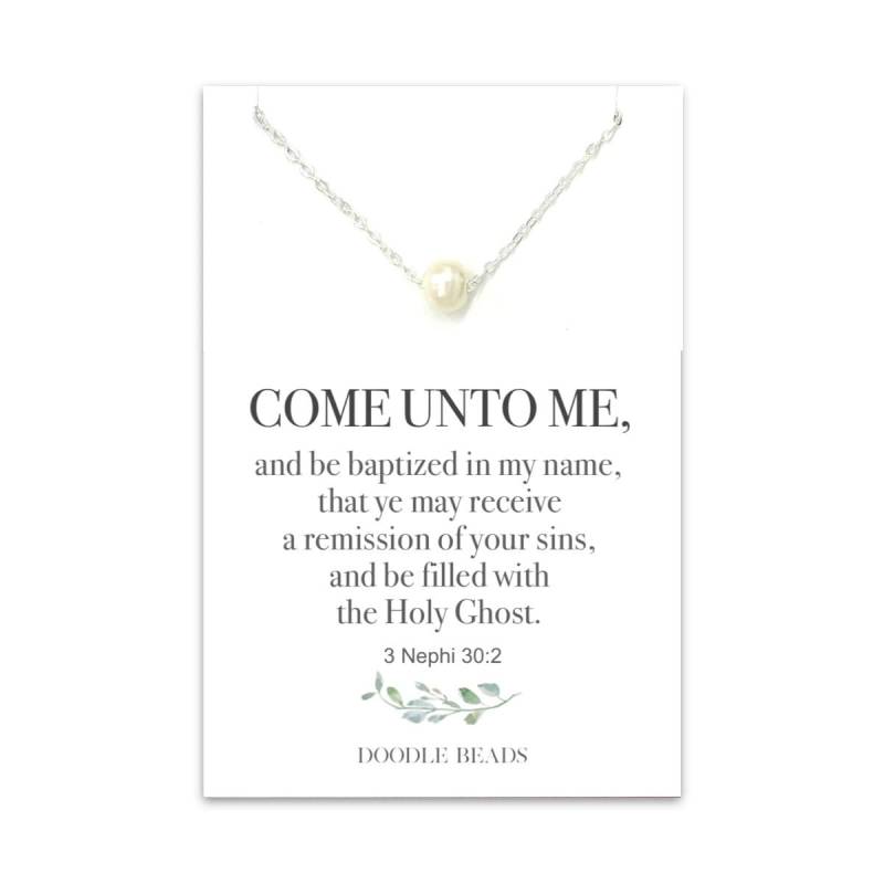 Taufgeschenke Für Frauen, Konvertieren-Taufgeschenk, Perlen-Solitärhalskette, Kirche Von Jesus Christ, Taufgeschenk Mädchen, Hlt-Taufgeschenk von doodlebead