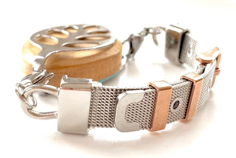 Bellabeat Blatt Armband Edelstahl Mit Zweifarbigen Metallen von dooglelinhk