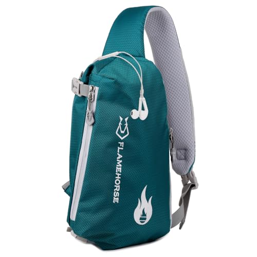 doorslay Schultertasche, Wasserdicht Umhängetasche, Ultraleichte Brusttasche Aus Nylon, Sling Bag mit Kopfhörerloch, Perfekter Reisebegleiter für Männer und Frauen von doorslay